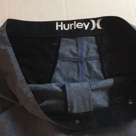 Hurley Phantom Heathered Blue Lightweight Performance Polyester Shorts Sz 38 - Picture 6 of 14